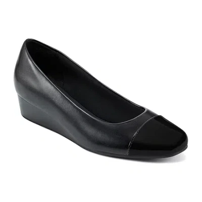 Easy Spirit Gilian Womens Round Closed Toe Flat Heel Pumps In Black