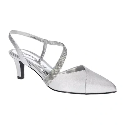 Easy Street Emerald Womens Round Closed Toe Stiletto Heel Pumps In Silver