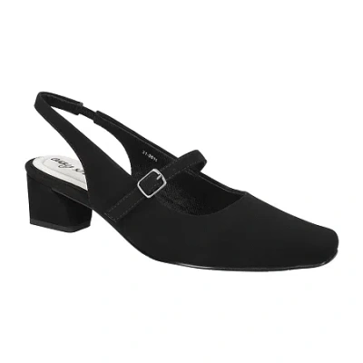 Easy Street Womens Cameo Block Heel Pumps In Black