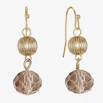 Liz Claiborne Gold Tone Womens Round Drop Earrings In Gold