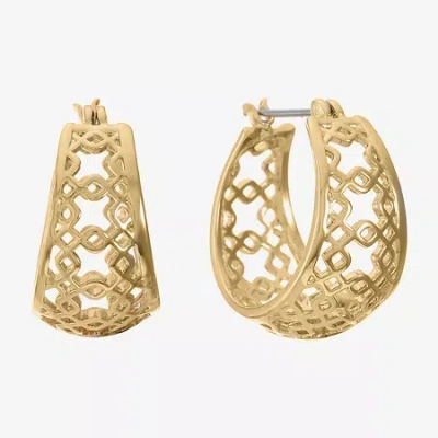 Liz Claiborne Openwork Hoop Earrings In Gold