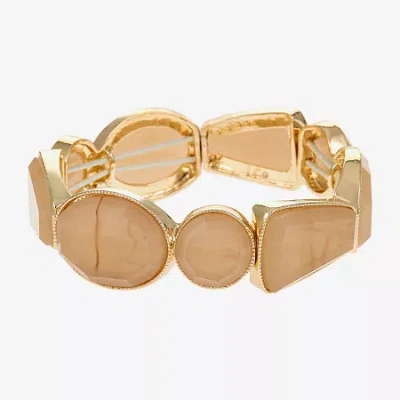 Liz Claiborne Multi Shape Womens Oval Stretch Bracelet In Sand