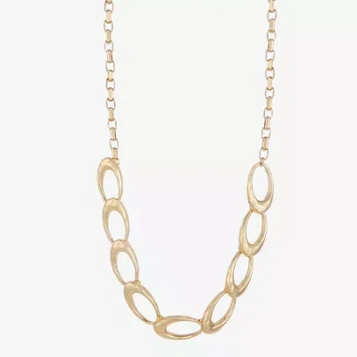 Liz Claiborne Hammered Womens 17 Inch Collar Necklace In Gold