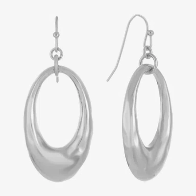 Liz Claiborne Hammered Link Womens Drop Earrings In Silver
