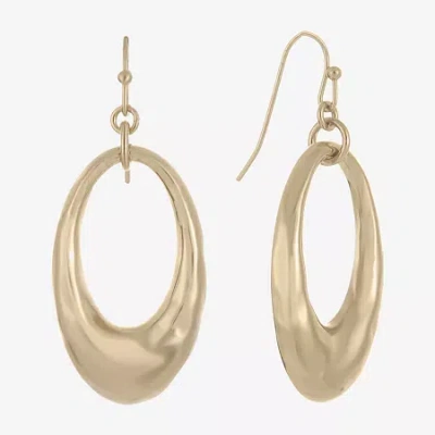 Liz Claiborne Hammered Link Womens Drop Earrings In Gold