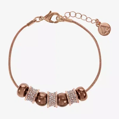 Liz Claiborne Slider Womens Glass Strand Bracelet In Brown