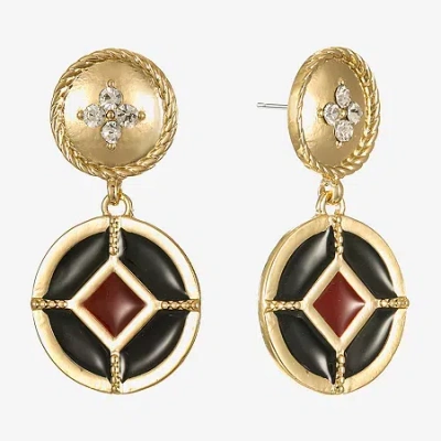 Liz Claiborne Gold Tone Nautical Womens Glass Hypoallergenic Drop Earrings In Gold