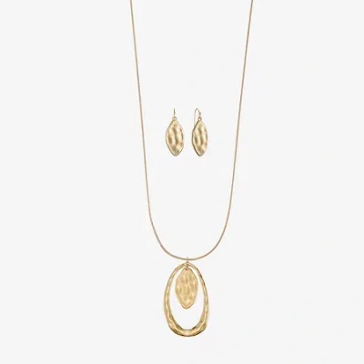 Liz Claiborne Orbital Pendant Necklace And Drop Earring Womens 2-pc. Jewelry Set In Multi
