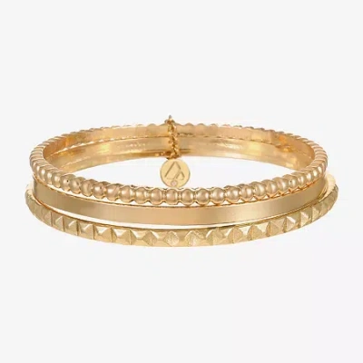 Liz Claiborne Textured Bangle Womens 3-pc. Bracelet Set In Gold