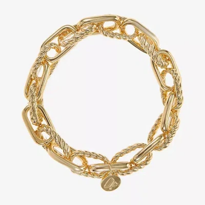 Liz Claiborne Textured Link Womens Stretch Bracelet In Gold