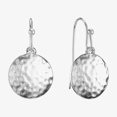 Liz Claiborne Silver-tone Round Drop Earrings In Multi