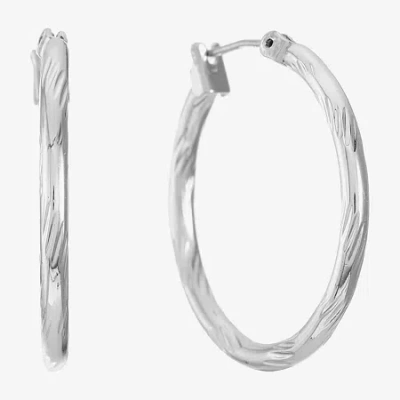 Liz Claiborne Textured Hoop Earrings In Gray