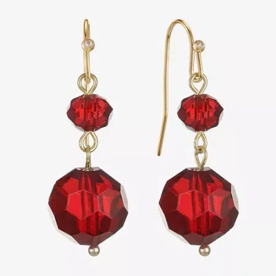 Liz Claiborne Gold Tone Beaded Womens Drop Earrings In Multi