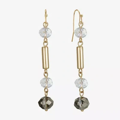 Liz Claiborne Gold Tone Beaded Womens Drop Earrings In Gold