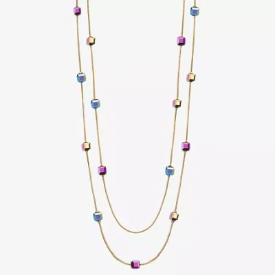 Liz Claiborne Gold Tone Beaded Womens 34 Inch Strand Necklace In Gold