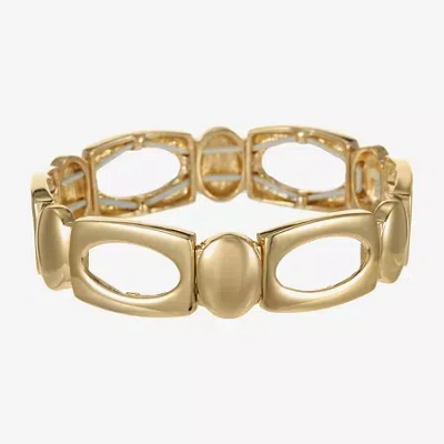 Liz Claiborne Womens Oval Rectangular Stretch Bracelet In Yellow