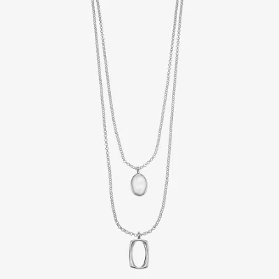 Liz Claiborne Layered Womens 18 Inch Strand Necklace In Silver
