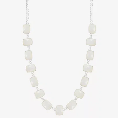 Liz Claiborne Womens 17 Inch Collar Necklace In Gray