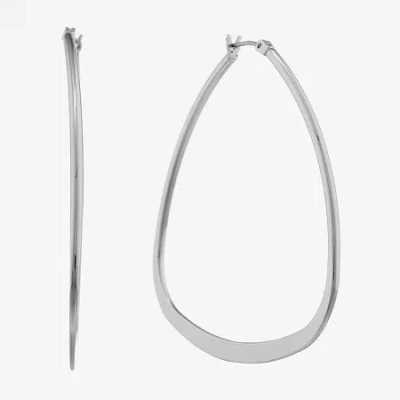 Liz Claiborne Large Womens 48mm Hypoallergenic Hoop Earrings In Metallic