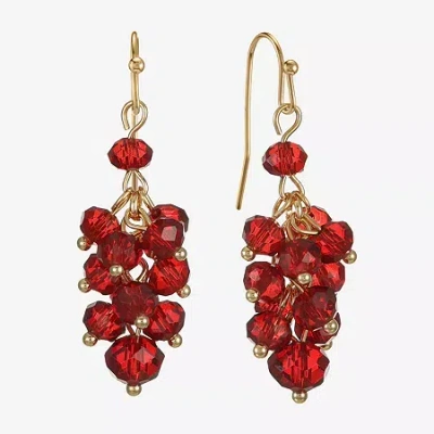 Liz Claiborne Gold Tone Beaded Shakey Womens Drop Earrings In Gold
