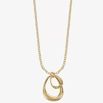 Liz Claiborne Teardrop Womens 17 Inch Pendant Necklace In Gold