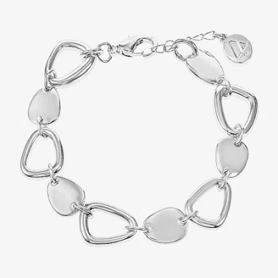 Liz Claiborne Pebble Link Womens Strand Bracelet In Silver