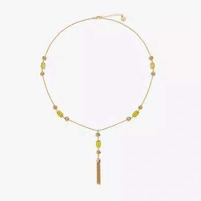 Liz Claiborne Beaded Tassel Womens 30 Inch Pendant Necklace In Gold