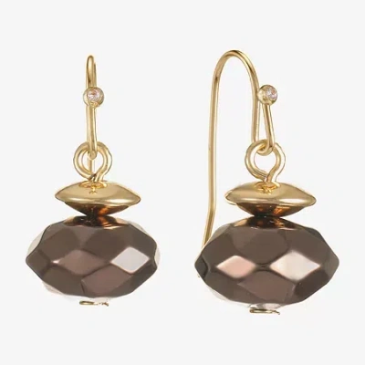Liz Claiborne Beaded Womens Drop Earrings In Brown