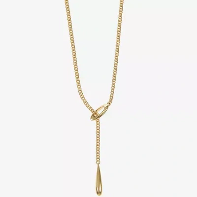 Liz Claiborne Bolo Adjustable Womens 17 Inch Y Necklace In Gold