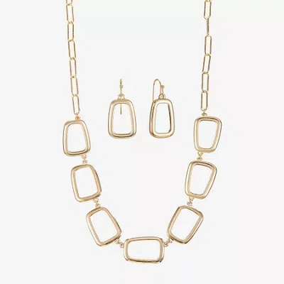 Liz Claiborne Collar Necklace And Drop Earring Womens 2-pc. Jewelry Set In Gold