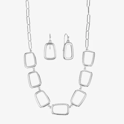 Liz Claiborne Collar Necklace And Drop Earring Womens 2-pc. Jewelry Set In Metallic