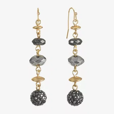 Liz Claiborne Tri Tone Beaded Womens Drop Earrings In Gold