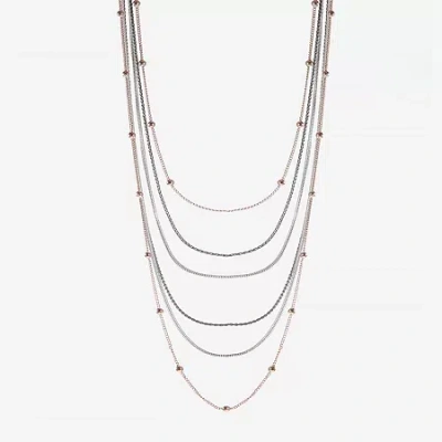 Liz Claiborne Layered Womens 17 Inch Strand Necklace In Gold