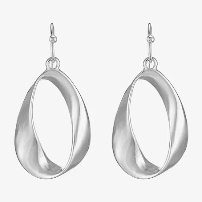 Liz Claiborne Open Womens Drop Earrings In Metallic