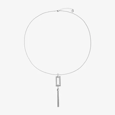 Liz Claiborne Womens Square 30 Inch Pendant Necklace In Metallic