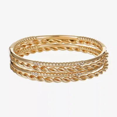 Liz Claiborne Womens 4-pc. Glass Bracelet Set In Gold