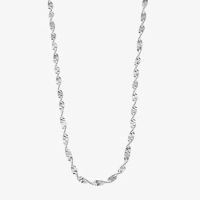 Liz Claiborne Silver-tone Textured Twist Necklace In Silver