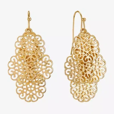 Liz Claiborne Womens Hypoallergenic Chandelier Earrings In Gold