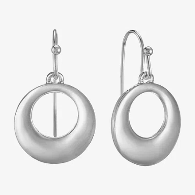 Liz Claiborne Womens Round Drop Earrings In Silver
