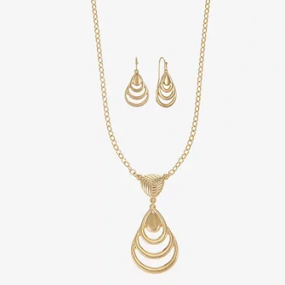 Liz Claiborne Pendant Necklace And Drop Earring Womens 2-pc. Jewelry Set In Gold