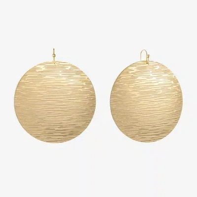Liz Claiborne Gold Tone Round Womens Drop Earrings In Yellow