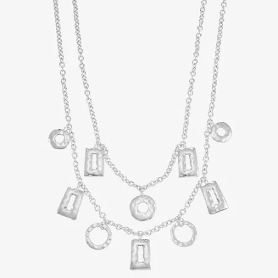 Liz Claiborne Hammered Womens 17 Inch Collar Necklace In Multi