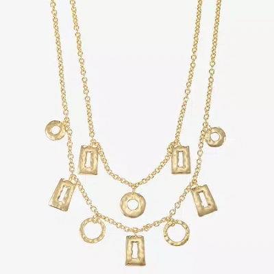 Liz Claiborne Hammered Womens 17 Inch Collar Necklace In Gold