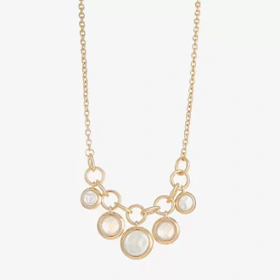 Liz Claiborne Gold Tone Frontal Womens 17 Inch Collar Necklace In Gold