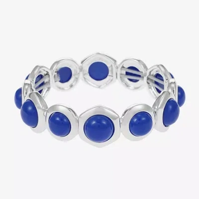 Liz Claiborne Hexagon Womens Stretch Bracelet In Blue