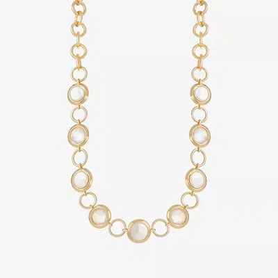Liz Claiborne Gold Tone Womens 17 Inch Collar Necklace In Gold