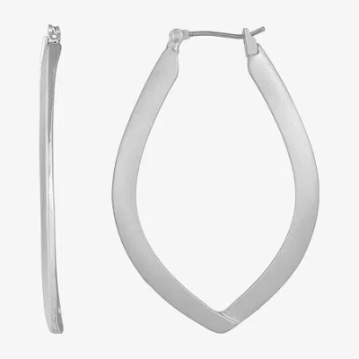 Liz Claiborne Womens 48mm Hypoallergenic Hoop Earrings In Silver