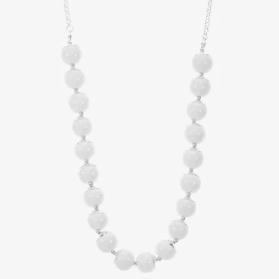 Liz Claiborne Womens 17 Inch Collar Necklace In White