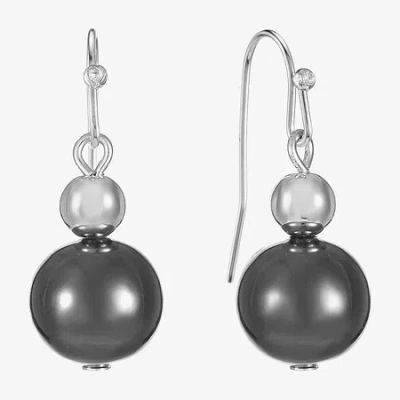 Liz Claiborne Womens Round Drop Earrings In Silver