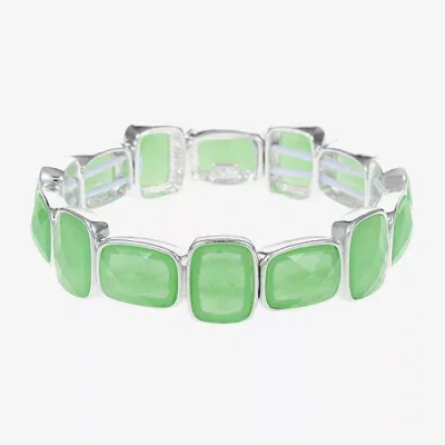 Liz Claiborne Womens Rectangular Stretch Bracelet In Green